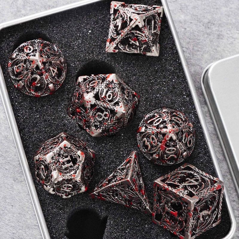 COC Dungeon and Dragon Board Game d20 Lưới Kim Loại Rỗng Cthulhu dnd Polyhedron trp
