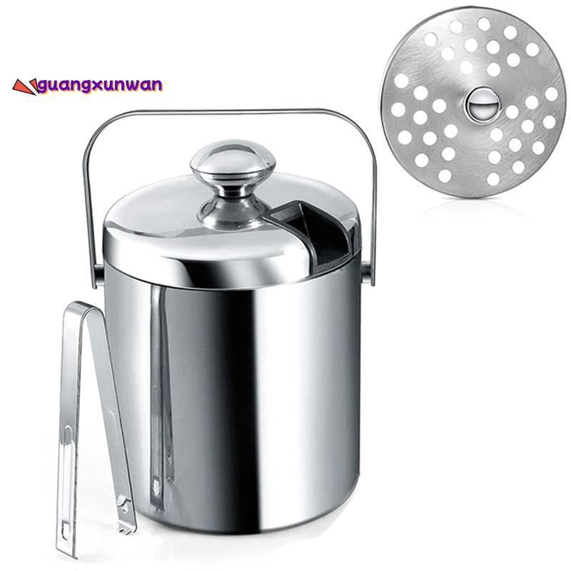 Xô đá có nắp, Xô đá hai lớp có nắp, bằng thép không gỉ, Xô đá cách nhiệt 1,3 lít