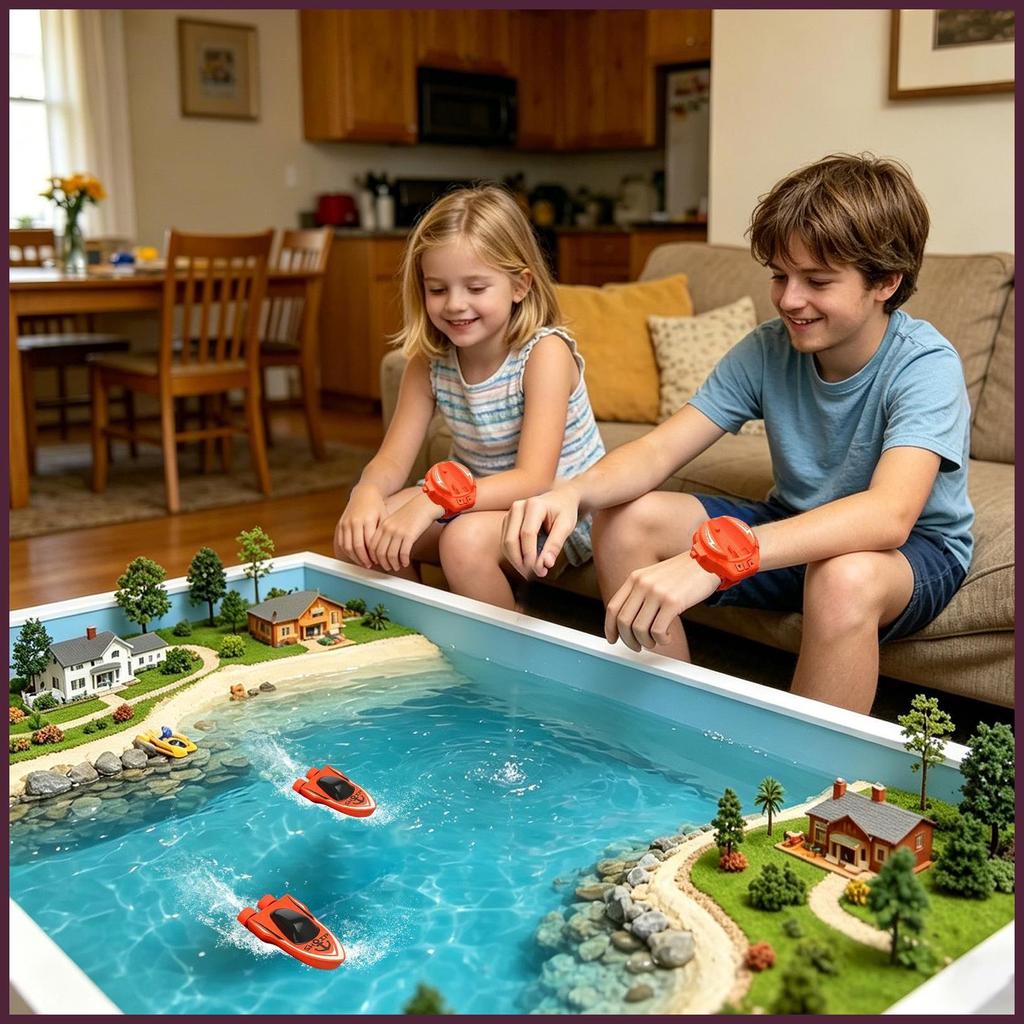 Mini RC Boat 2.4 GHz Điện Nước Chơi Đồ Chơi Thuyền Nhỏ Có Pin Sạc Cho Mùa Hè Trong Nhà Ngoài Trời ge