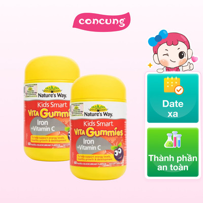 Thực phẩm bảo vệ sức khỏe Nature’s Way Kids Smart Vita Gummies Iron + Vitamin C