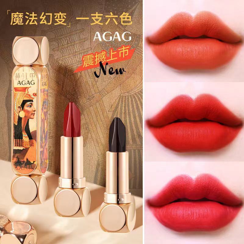 AA Magic Six-Color Lipstick Matte Color Double-Tube Chống Dính Dưỡng Ẩm Rotten Queen Scepter Lipstic
