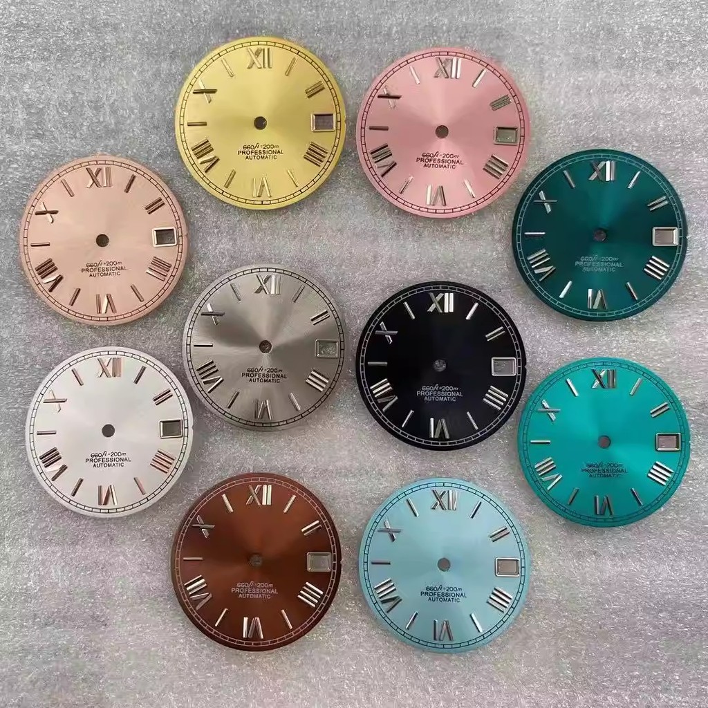 [New 35] Nhật ký số La Mã Mặt số sửa đổi 28,5mm Bề mặt nhân vật họa tiết mặt trời Thích hợp cho chuy