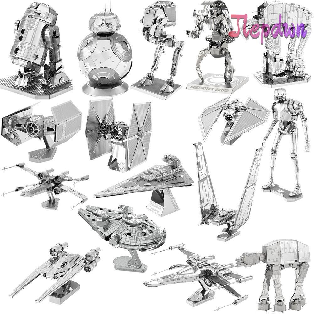 JEPDWN R2D2 Lắp ráp Jigsaw, Câu đố kim loại ATAT BB8 Star Wars, Cắt Laser Mô hình kim loại thiên niê