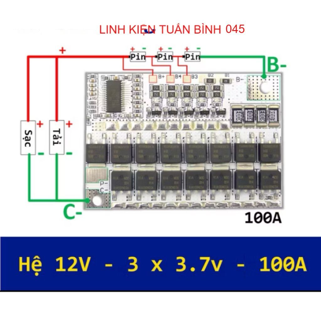 MẠCH 3S 100A 12.6V( 3.7VOLT)