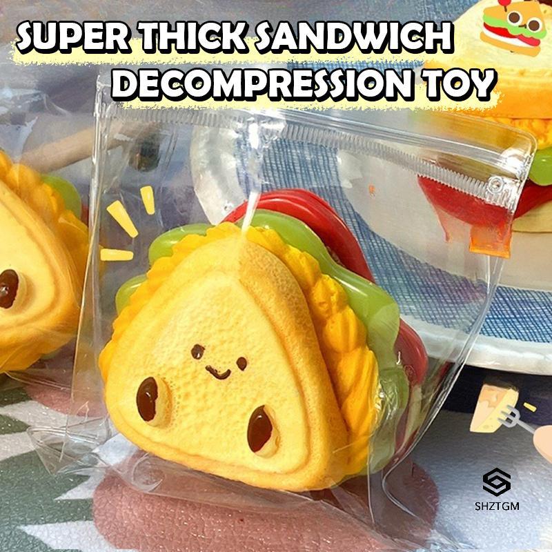 [SHZTGM] Phim Hoạt Hình Mô Phỏng Bánh Sandwich Bánh Mì Nướng Bóp Đàn Áp Dễ Thương Hamburger Mềm Moch