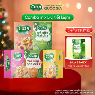  COMBO 5 Hộp Trà Cozy Hòa Tan Vị Đào Ổi Hồng Chanh Dây Trà Sữa Matcha Trà Sữa Anh Quốc Thơm Ngon Ngọt Dịu 
