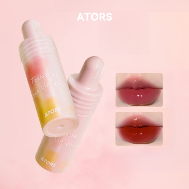 ATORS Son Bóng Chai Màu Hồng Nhỏ Son Kem Ánh Gương Độ Ẩm Lâu Trôi Tự Nhiên Nhẹ Nhàng