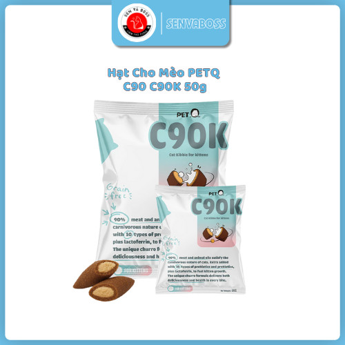 [ GÓI 50G ]Thức Ăn Hạt PetQ Churro C90K & C90K Thức Ăn Cho Mèo Con Thức Ăn Hạt 40% Protein Gói 50G -