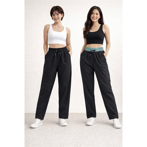 Quần vải gió Form đứng nữ E.L.L.E quần nữ thời trang, phong cách, cá tính