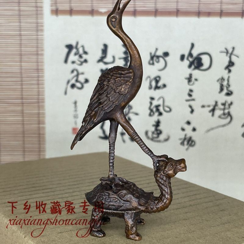Độc Quyền Aotou Crane Landing Turtle Crane Mở Rộng Năm Nhà Thủ Công Đồ Trang Trí Quà Tặng Mới Trung 