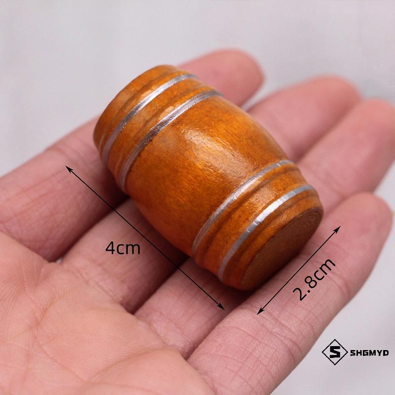 SHGMYD > Gỗ Rượu Vang Đỏ Thu Nhỏ Bia Vỏ Bia Bia Keg Cho Búp Bê Trang Trí Nhà Mới