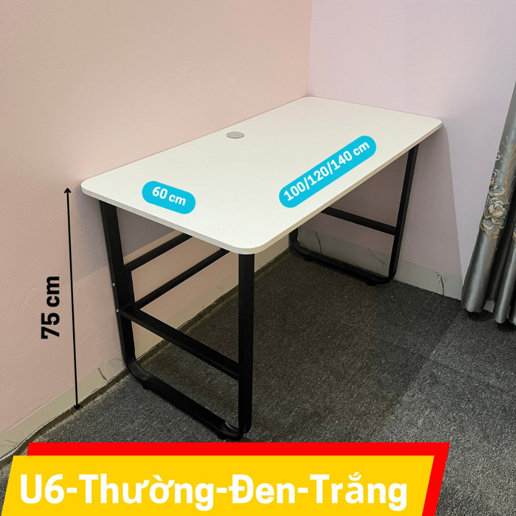 Bàn làm việc để PC, Bàn học tập chân U uốn cong sơn tĩnh điện, Mặt MDF 15mm, chịu tải 250kg. DS Future | BigBuy360 - bigbuy360.vn