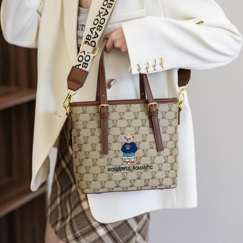 Authentic Bucket Bag New Women's Shoulder Bag Casual Versatile Basket Bag Crossbody Bag for Women--&