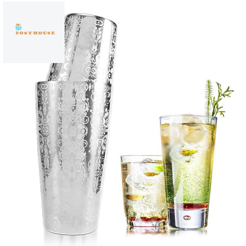 Cocktail Shaker Boston Shaker 304 Thép không gỉ Barra De Ferramentas Thiết kế khắc Boston Cocktail S