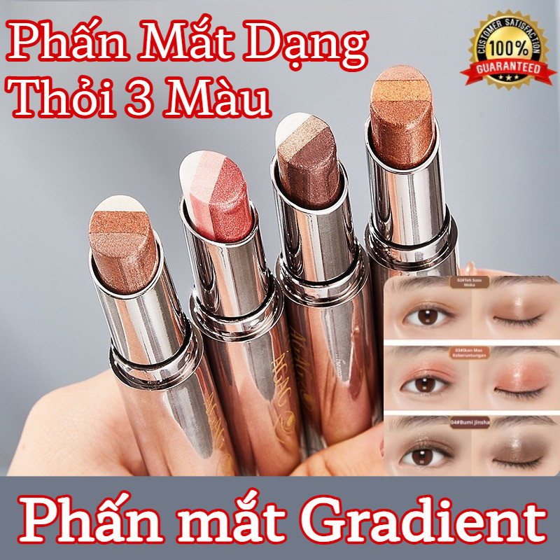 Phấn Mắt Chuyển Màu Ba Sắc Chỉ Với Một Lần Quẹt/ Chống Thấm Nước, Chống Mồ Hôi Và Chống Lem/ Lớp Trang Điểm Lâu Trôi