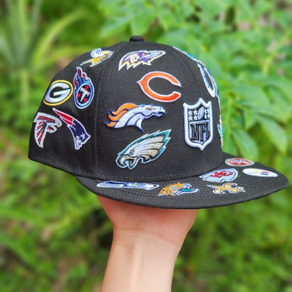 Mũ Bóng Chày Chất Lượng AA, Logo NFL Scramble 59FIFTY, Vành Điều Chỉnh, Tấm Che Nắng Ngoài Trời