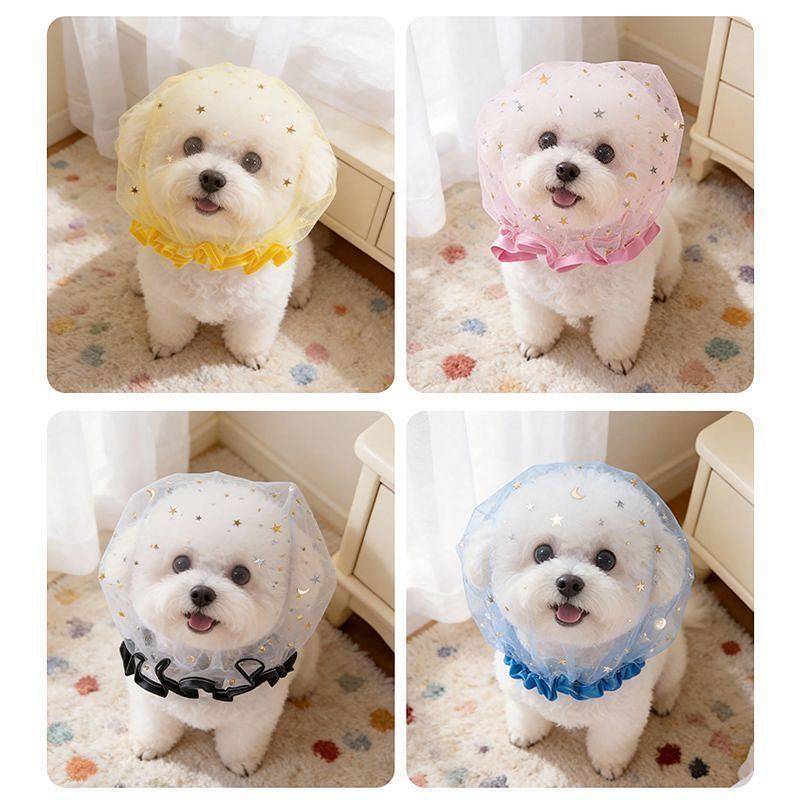 4PCs Anti-Cheating Eating Net Yarn Dog Head Cover Small Dog Teddy Bichon Anti-Bite Anti-Eating Mask 