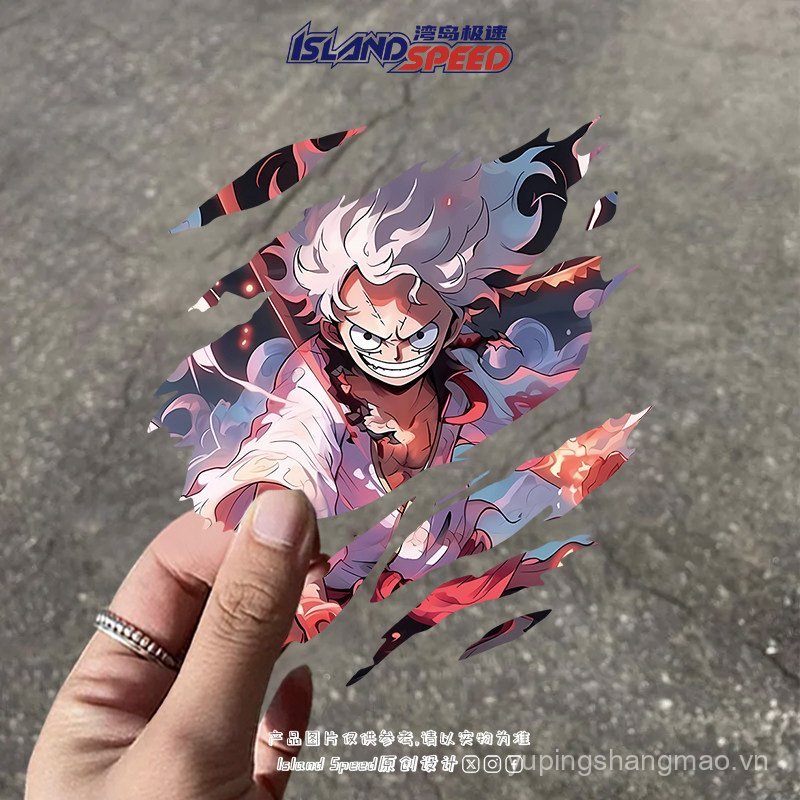 Anime Dán One Piece Luffy Nika Độc Đáo Phong Cách Xé Trang Trí Xe Ô Tô Dán Xe Ô Tô