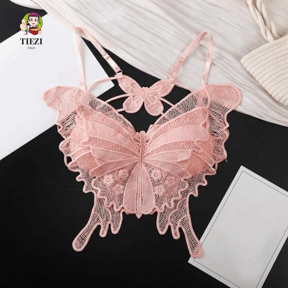 Áo Ngực Bướm TIEZI Ren Mỏng Hở Lưng, Just Fit - Phong Cách Hàn Quốc