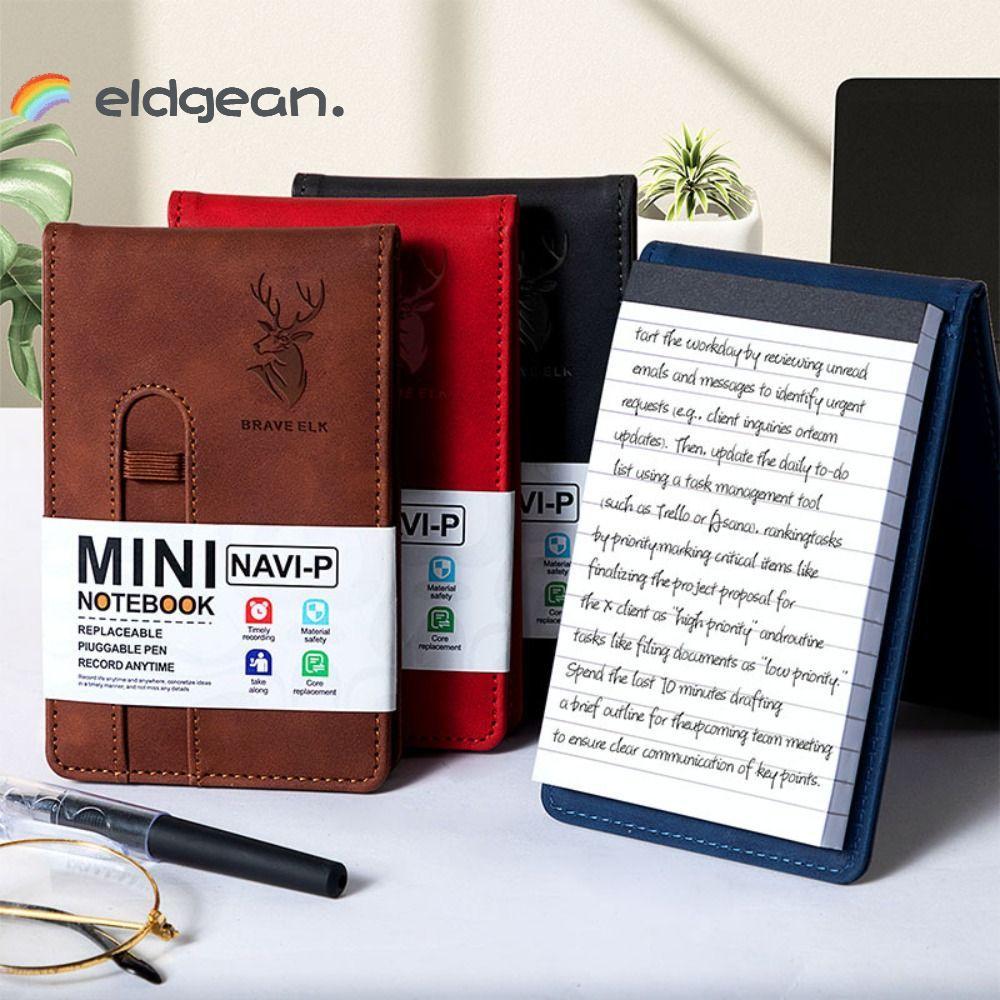 Sổ tay ELDGEAN A7, Sổ tay bỏ túi bằng da đường ngang, A7 Portbale Mini Notepad Business