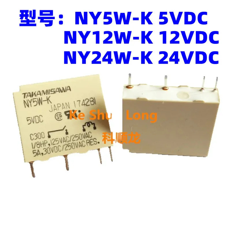 FreeShipping100% NewOriginal NY5W-K NY12W-K NY24W-K NY-5W-K NY-12W-K NY-24W-K 5A 5VDC 12VDC 24VDC Rơ