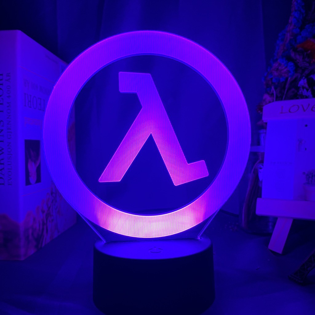 [mới] Đèn ngủ Led Half Life Logo đổi màu để trang trí phòng trò chơi