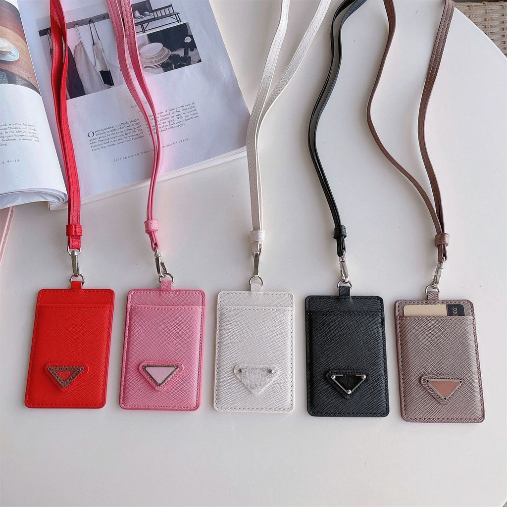 Sign card with lanyard, trendy style12u ID card triangle logo Work ID card and bank card around the 