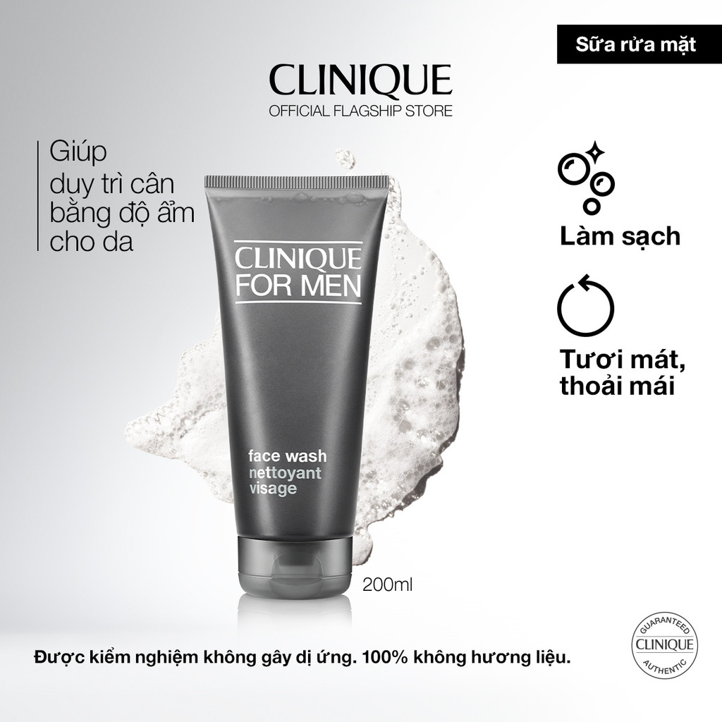 Sữa rửa mặt dưỡng ẩm cho nam da thường đến da khô CLINIQUE For Men Face Wash 200ml