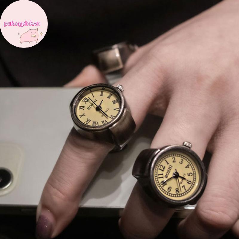 Pufangpink Nhẫn Punk Thạch Anh Cho Nam và Nữ, Phối Set Cá Tính Hip-Hop - Việt Nam