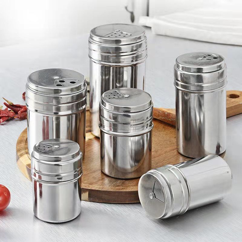 Hot Sale#[2One Pack]Stainless Steel Storage Seasoning Jar Bottle Pepper Powder Seasoning Box Home Ac