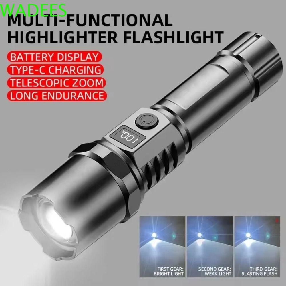 Đèn Pin LED Wadees Siêu Sáng, Chống Nước với Zoom Lens - Perfect cho Câu Cá và Outdoor
