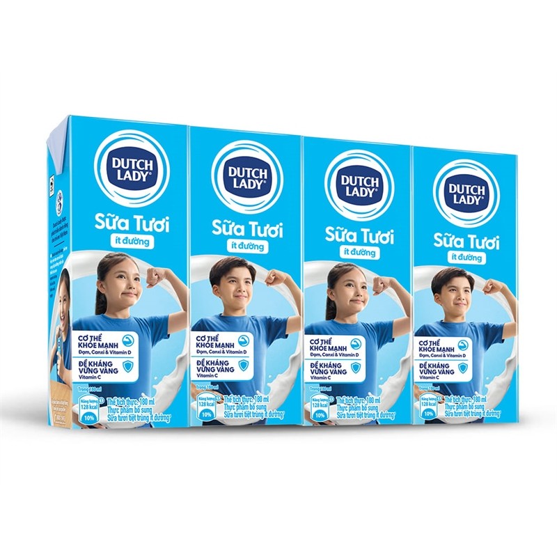 Sữa tươi Dutch Lady ít đường 180ml