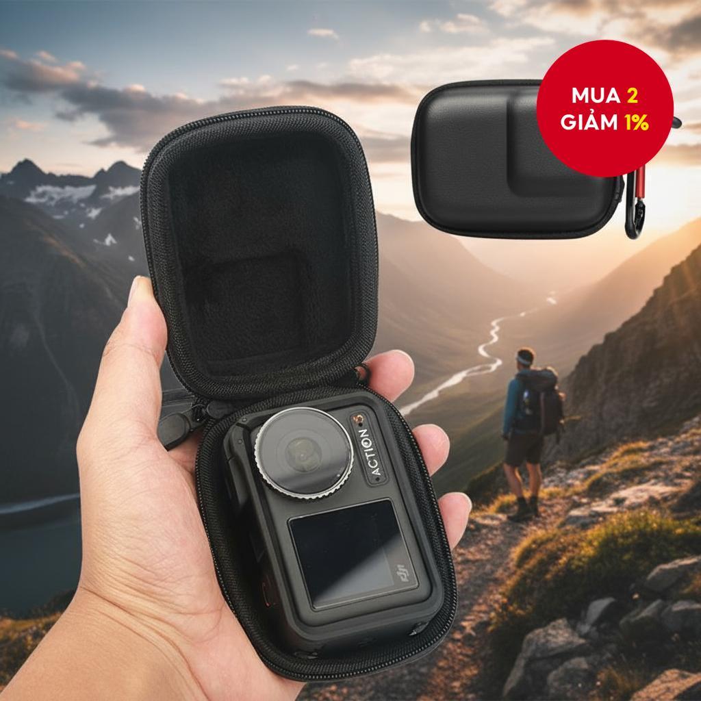 Hộp đựng mini PU cho camera DJI Osmo Action 3/4/5, túi chống nước bảo vệ, hộp đựng cho phụ kiện DJI 