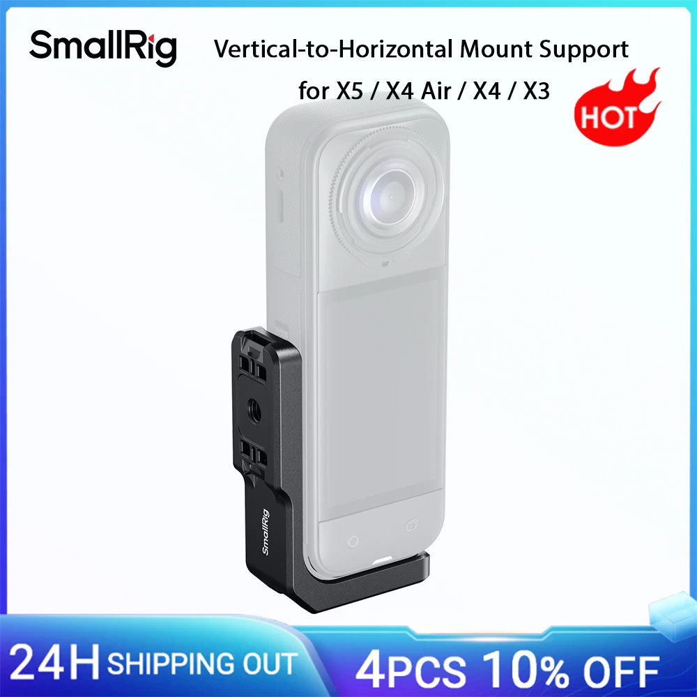 Hỗ trợ gắn dọc sang ngang SmallRig X5 / X4 Air / X4 cho Insta360 X5 / X4 Air / X4 / X3, với lỗ ren 1