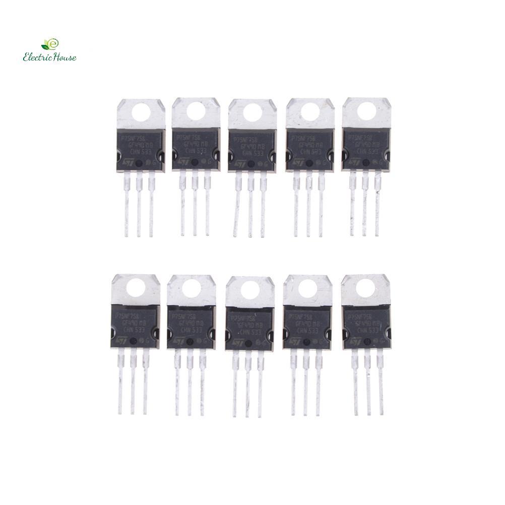 [Nhà Điện] 10 CÁI P75NF75 P75N75 STP75NF75 TO-220 bóng bán dẫn oril mới