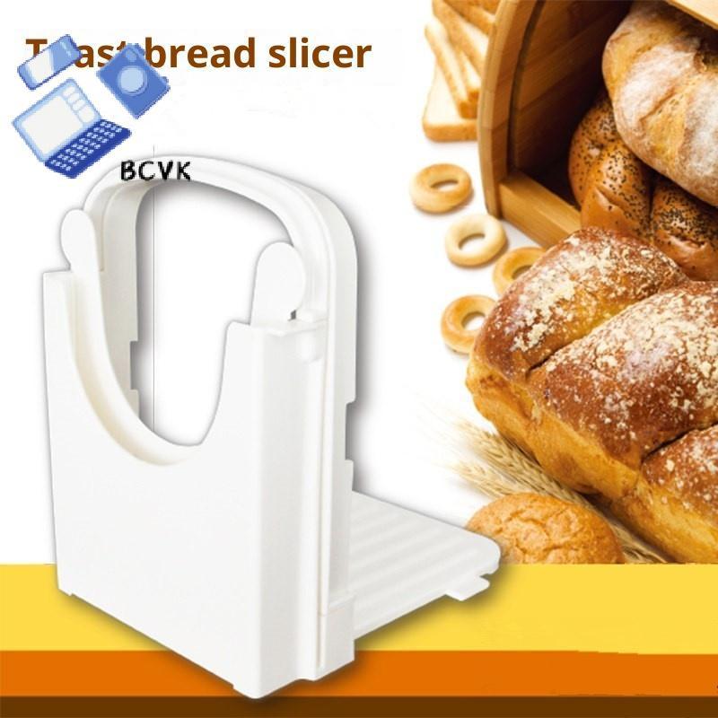 [BCVK] Máy thái bánh mì Máy cắt lát bánh mì nướng có thể điều chỉnh Máy cắt lát bánh mì bằng nhựa có thể gập lại Dụng cụ hướng dẫn cắt bánh mì cho bánh mì tự làm Nhà bếp nướng tốt