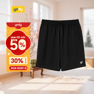    Quần short nam thể thao YODY in logo phản quang vải nhẹ chuẩn phom MAJT25S062 
