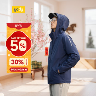  Áo khoác gió nam YODY trượt nước 2 lớp siêu co giãn năng động  AKM7015 MCWC25F044 
