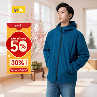    Áo khoác gió nam Yody mũ liền lót lông cản gió cản nước giữ ấm AKM7007 