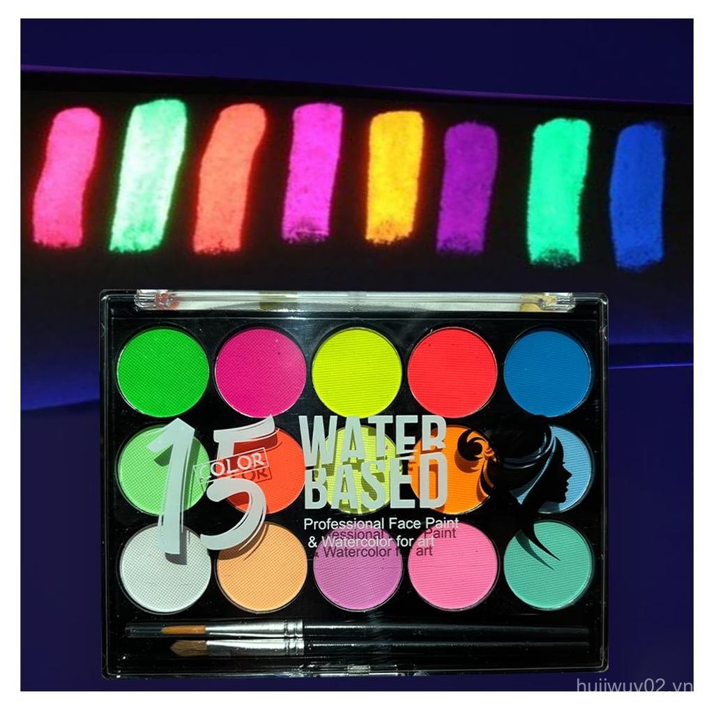 Glow in The Dark Face Body Paint, UV Black Light Makeup Neon Face and Body Paint Glow Sticks Makeup 