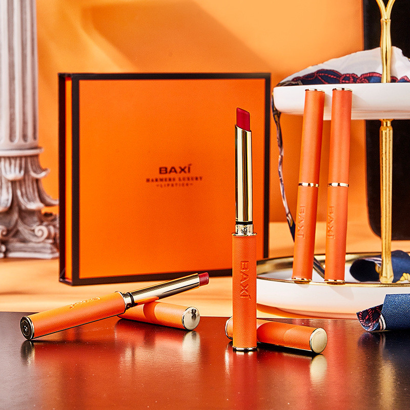 Baxi baxi baxi Hermes Bộ Son Môi Cao Cấp Hộp Quà Tặng Sử Dụng Cá Nhân Nhung Mềm Mist Dễ Màu Sắc Lâu 