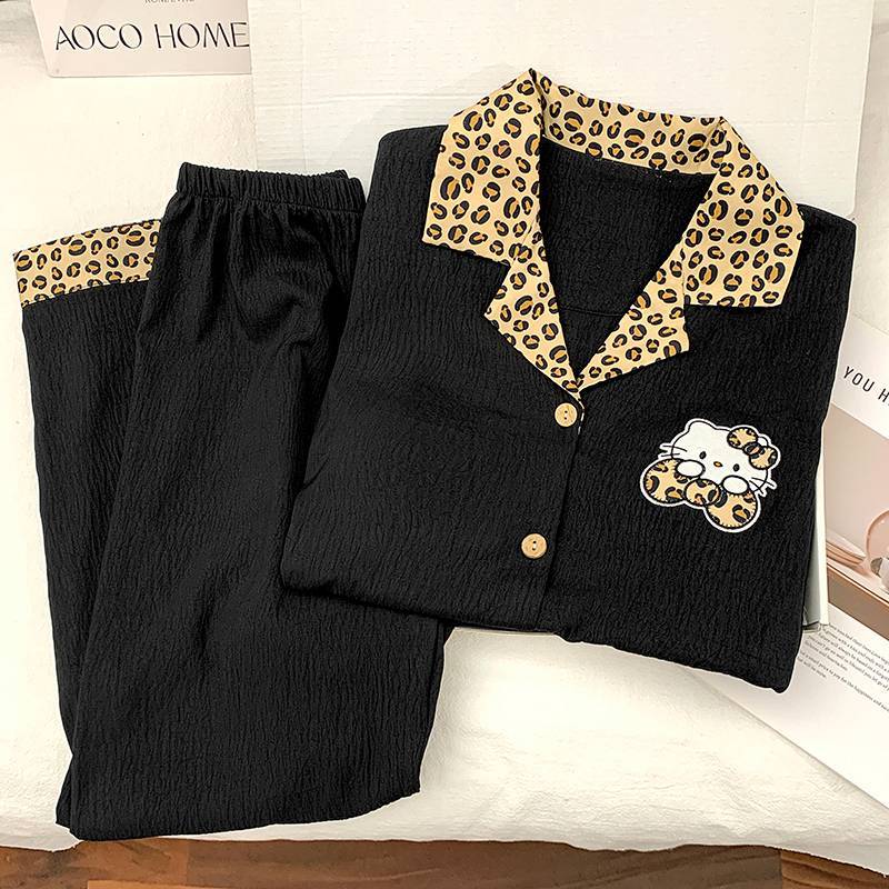 Hello Kitty Pajamas Women's 2026 Spring and Autumn Long Sleeve High Sense Fashion Home Wear Suit ziQ