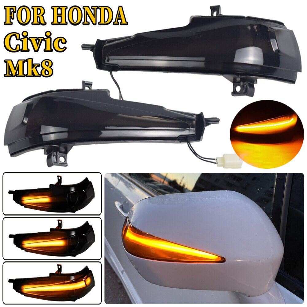 2 Chiếc LED Năng Động Blinker Bật Tín Hiệu Bên Gương Chiếu Hậu Đèn Cho Xe Honda Civic Mk8 Sedan FD1 