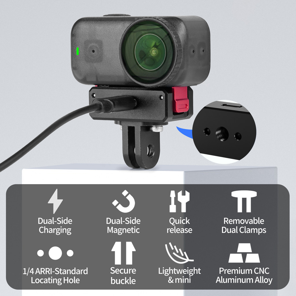 Hợp kim nhôm Đế phát hành nhanh từ tính với khe cắm 2 thẻ Thích hợp cho DJI Osmo Nano Máy ảnh thể th
