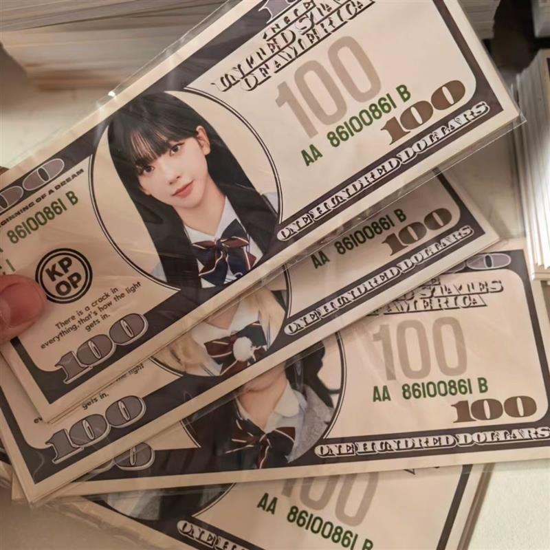 Aespa Zha kpop Nhóm Cô Gái Tự In Món Quà Nhỏ Giả Đô La Tiền Giấy Xhs Blogger Đóng Gói Ins Phong Cách
