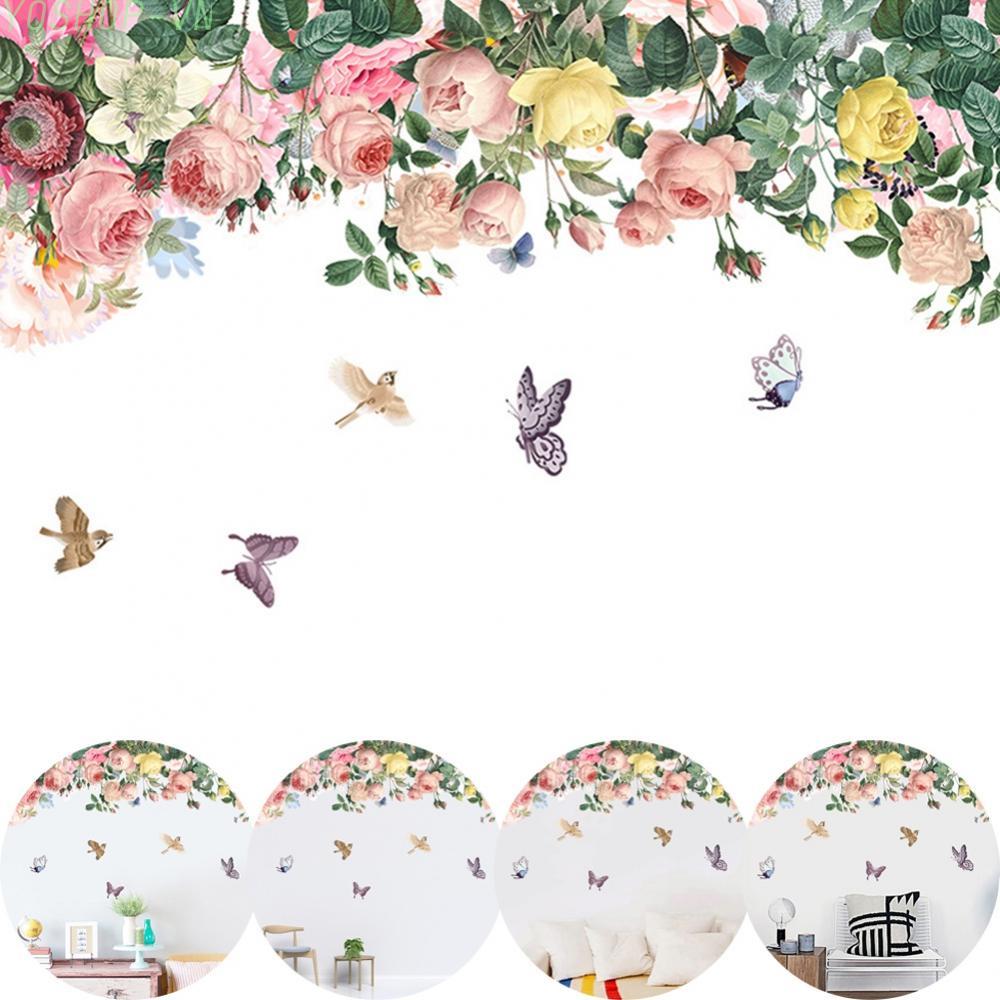 [Ysp]Wall Sticker Home Living Room Background Wall Bedroom Butterfly Flowers