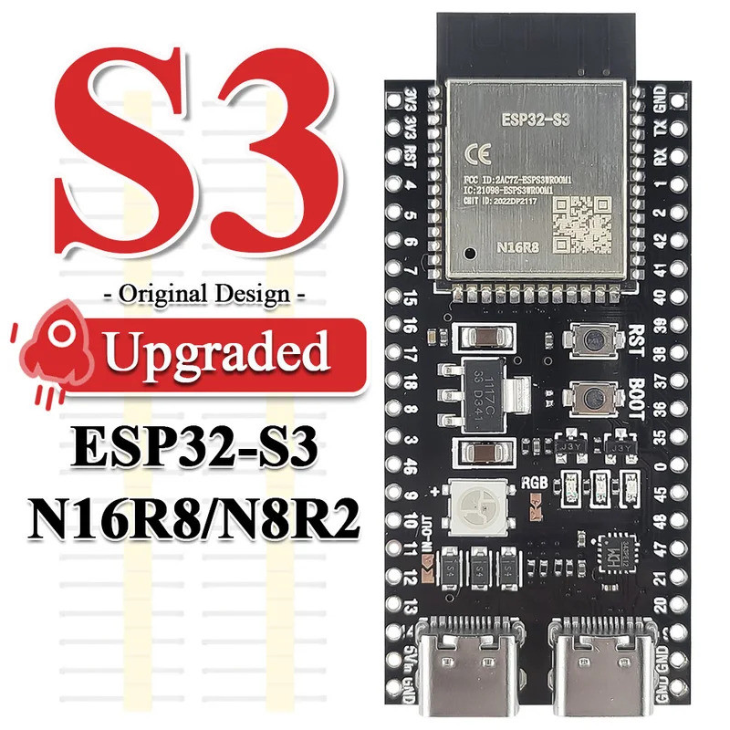 Bảng phát triển ESP32-S3 Mô-đun Wifi 2.4G cho Arduino ESP IDF ESP32-S3WROOM1 N8R2 N16R8 44Pin Type-C