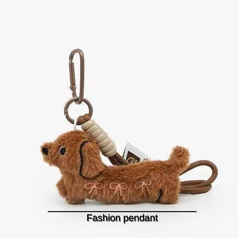 Cartoon Mini Puppy Plush Toy Bag Package Pendant Niche Ornaments Sausage Plush Pendant 1ytn