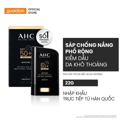 Sáp Chống Nắng AHC Masters Air Rich Sun Stick SPF50+ PA++++ 22g | Guardian Việt Nam