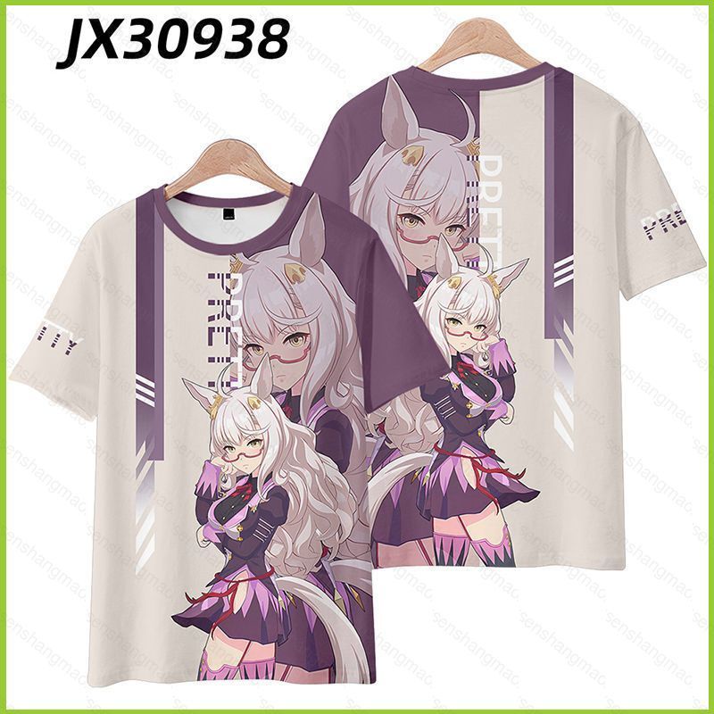 Áo Thun Tay Ngắn 3D Uma Musume Biwa Hayahide - Phong Cách Cosplay Mùa Hè